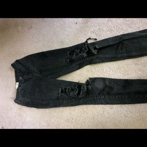 Black ripped jeans